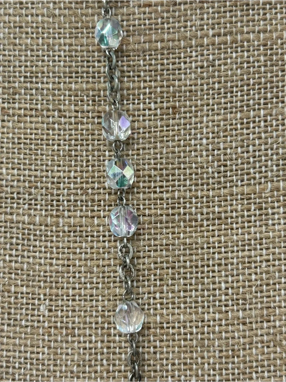 Beautiful vintage Eau de Lourdes AB glass crystal Rosary